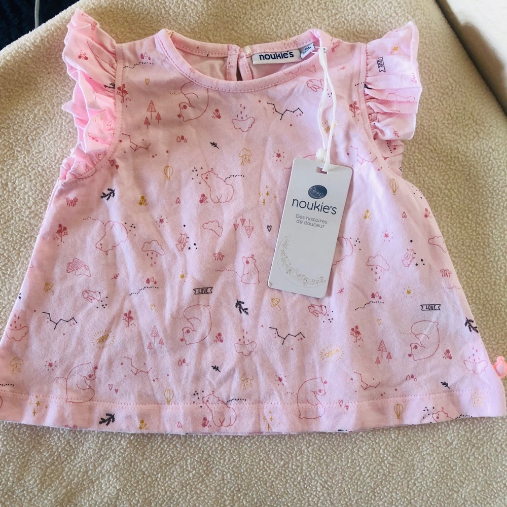 Noukie’s Pink Top For 1 Month Old Baby